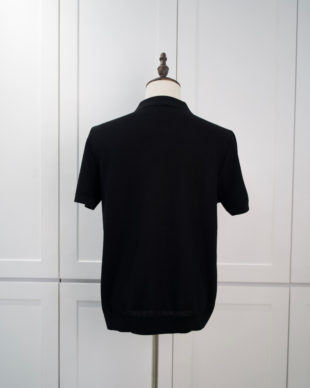 Textured Open-Collar Polo