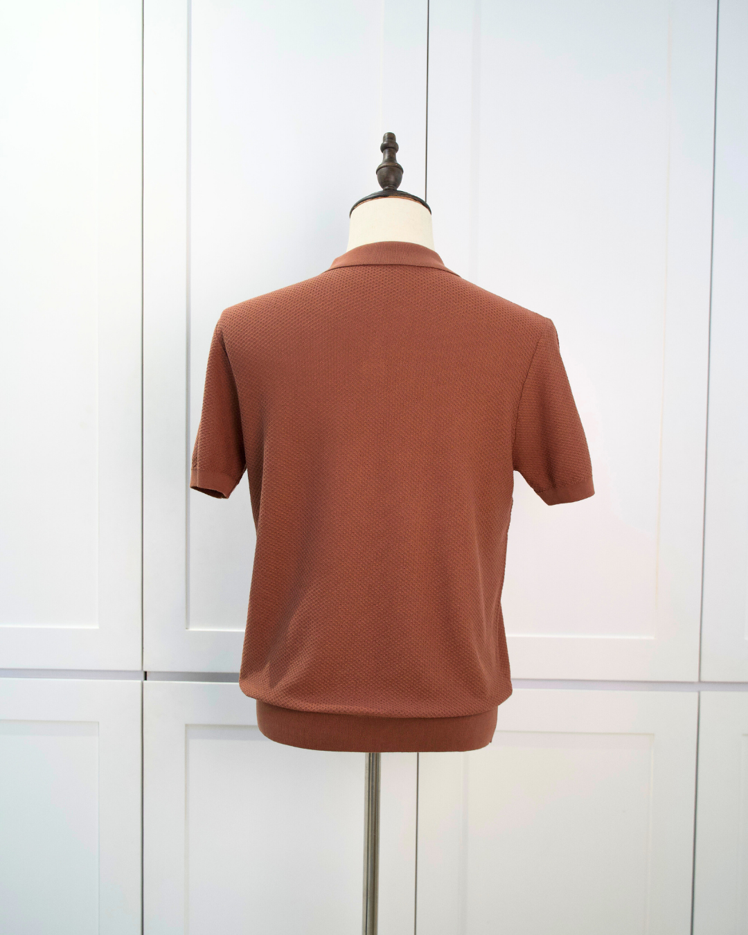 Textured Open-Collar Polo