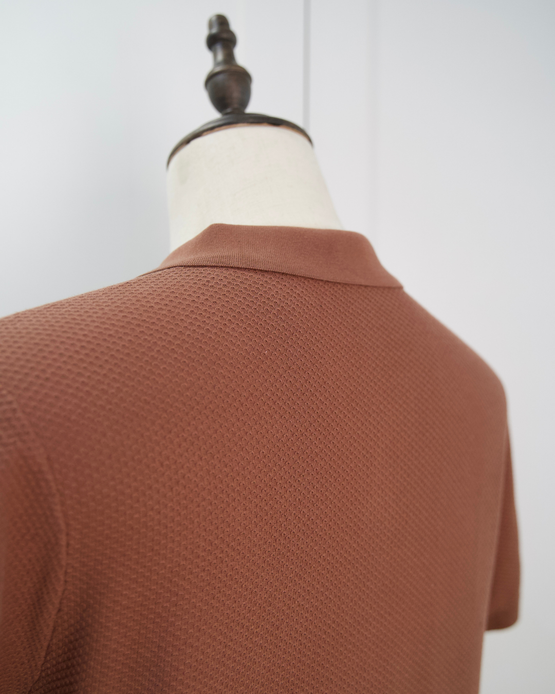 Textured Open-Collar Polo