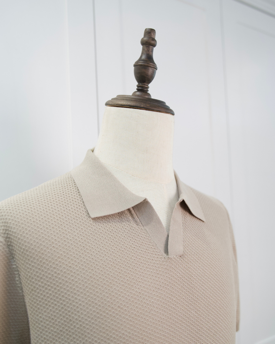 Textured Open-Collar Polo