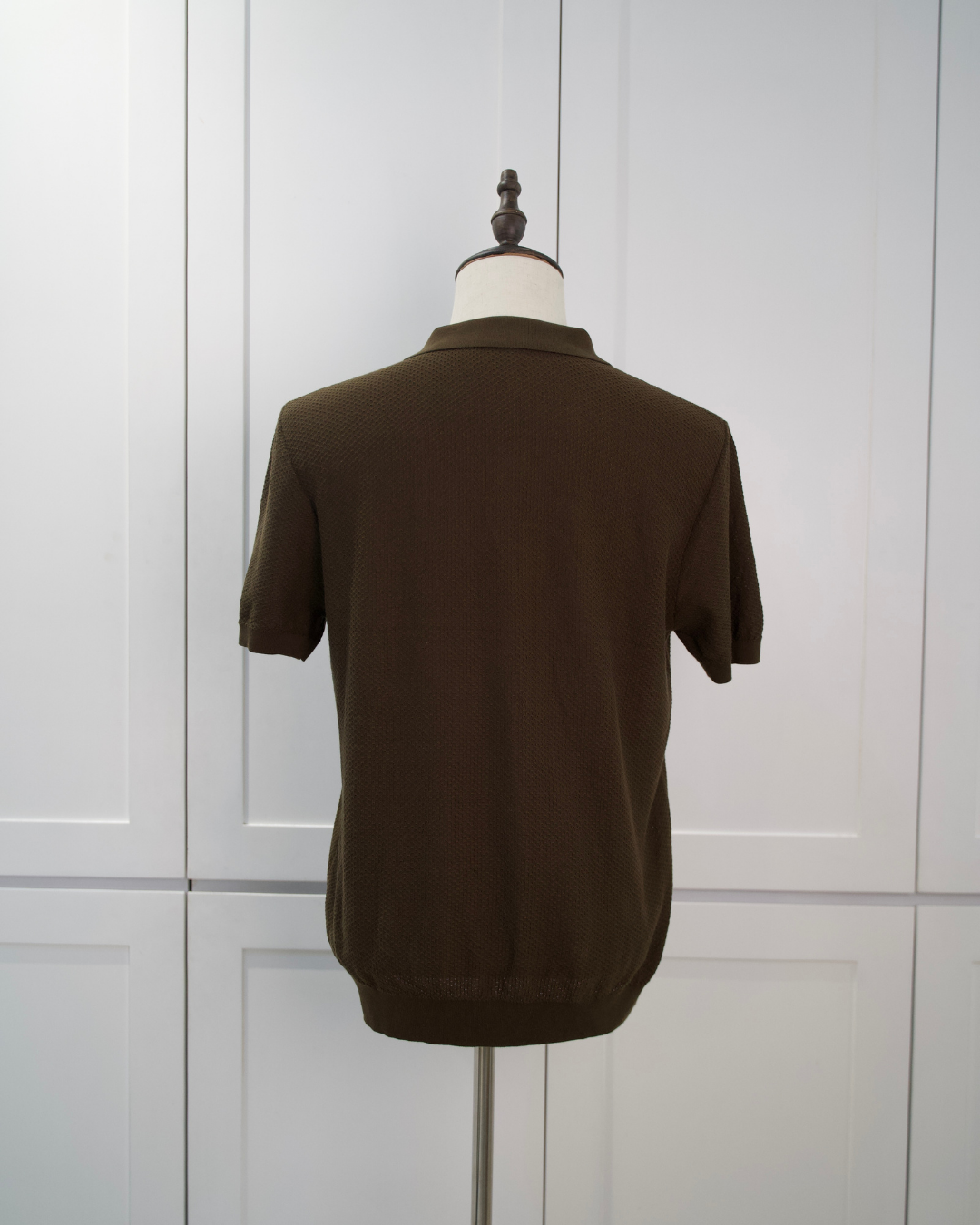 Textured Open-Collar Polo