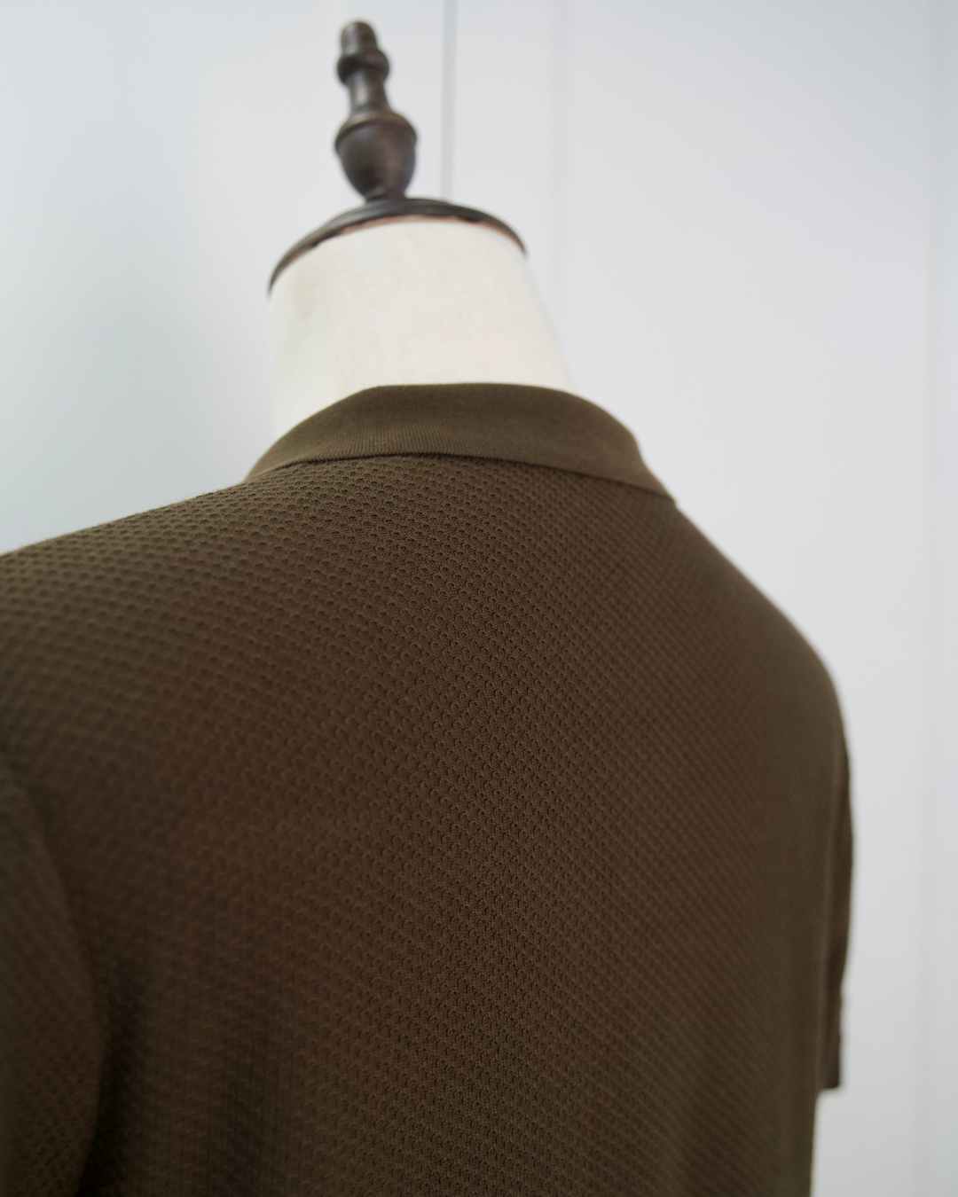 Textured Open-Collar Polo