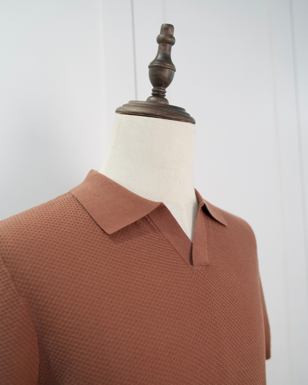 Textured Open-Collar Polo