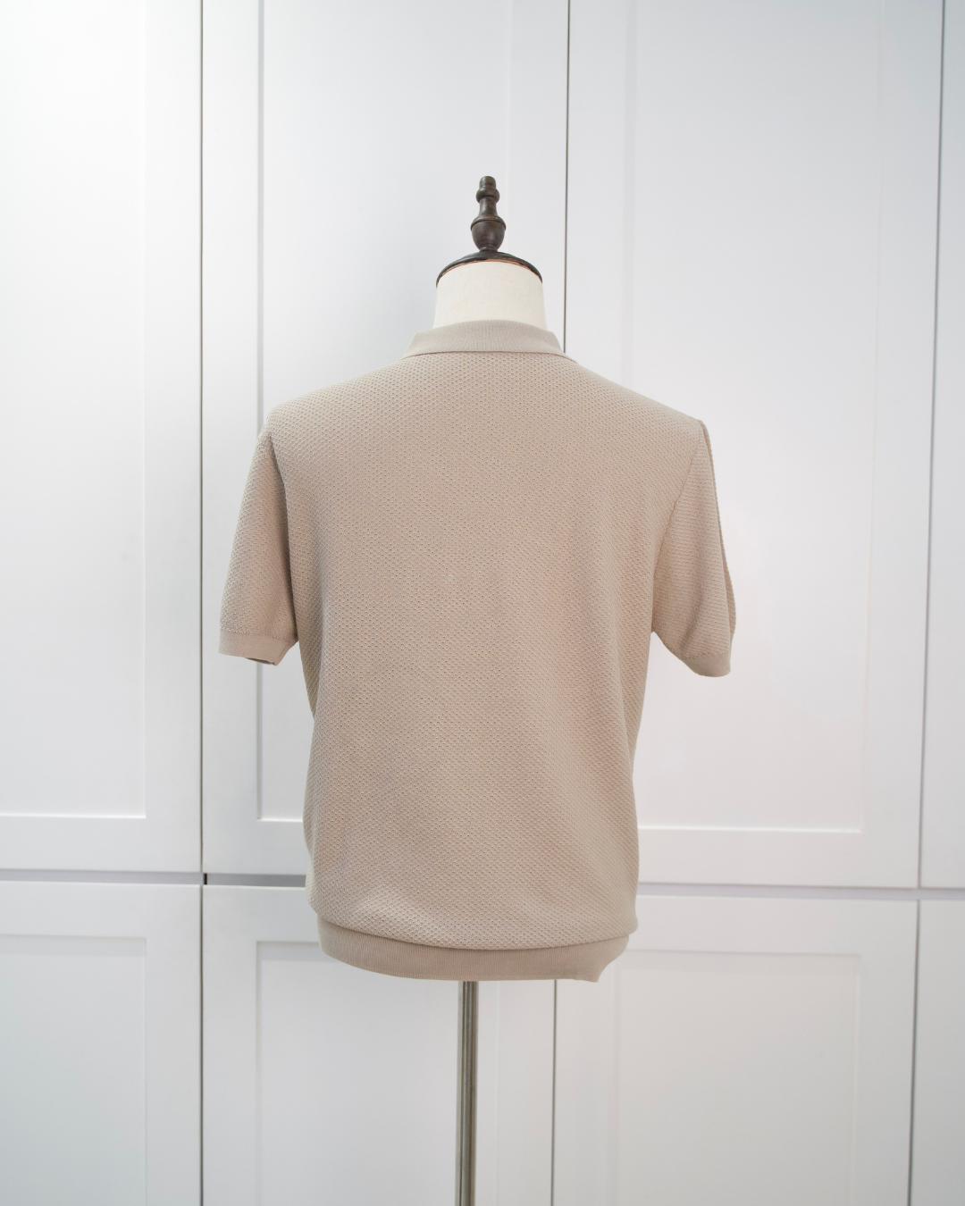 Textured Open-Collar Polo