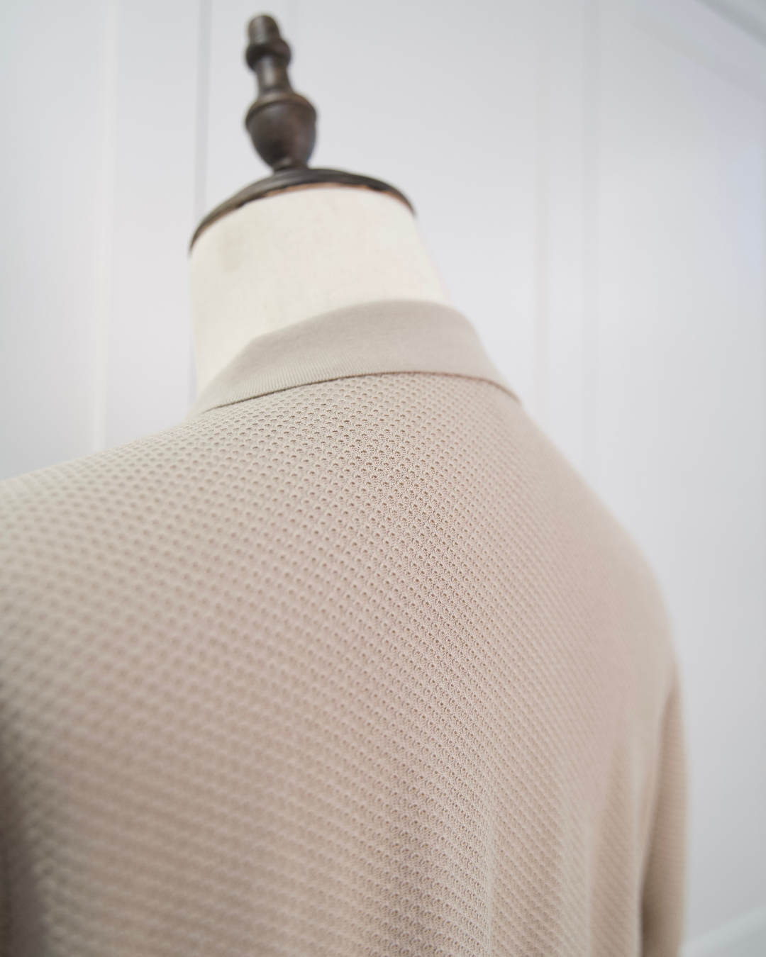 Textured Open-Collar Polo